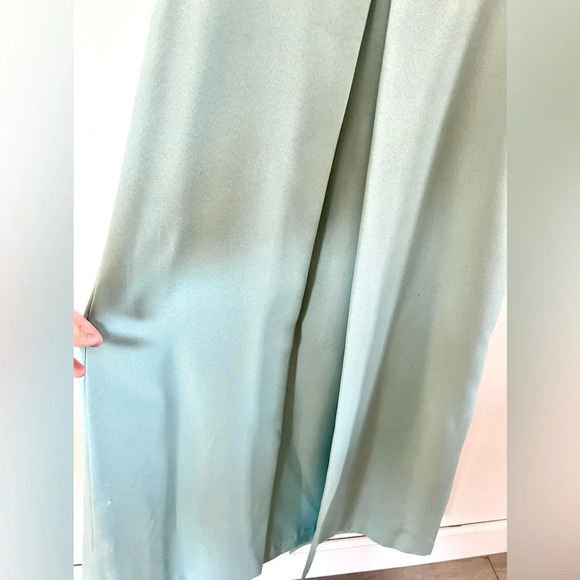 Jordan Vintage Blue Cap Sleeve Bow Front Empire Waist Maxi Dress Size 7/8 - Picture 4 of 14